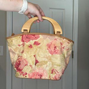 Vintage 90's/Y2K Floral Canvas Fossil Handbag